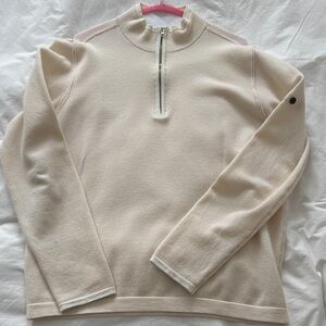 Stone Island Men’s Cream Sweater with Half-Zip - Wool